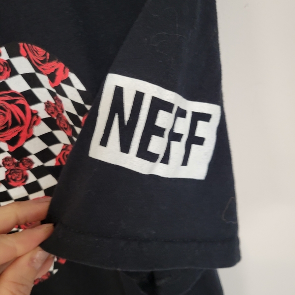 NEFF X DISNEY MICKEY MOUSE Checkered And Roses Style LogoMen's Sz Large - Picture 3 of 9